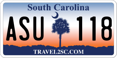 SC license plate ASU118