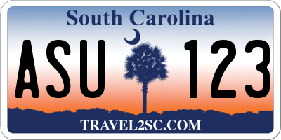 SC license plate ASU123