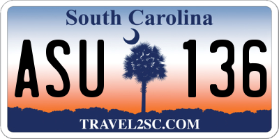 SC license plate ASU136