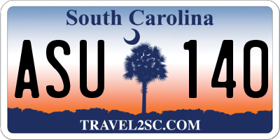 SC license plate ASU140