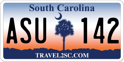 SC license plate ASU142