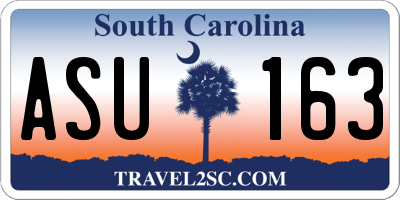 SC license plate ASU163