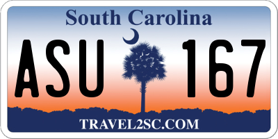 SC license plate ASU167