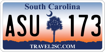 SC license plate ASU173