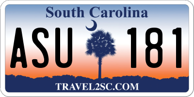 SC license plate ASU181