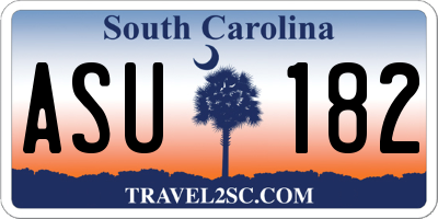 SC license plate ASU182
