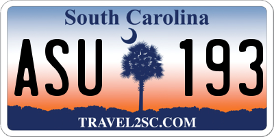 SC license plate ASU193