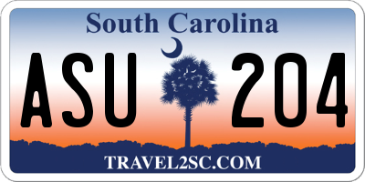 SC license plate ASU204