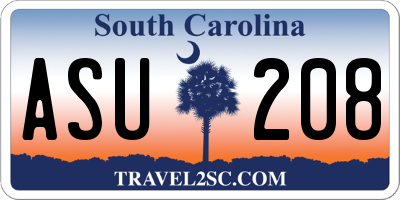 SC license plate ASU208