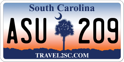 SC license plate ASU209