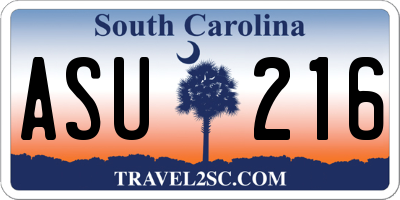SC license plate ASU216