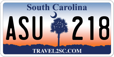 SC license plate ASU218