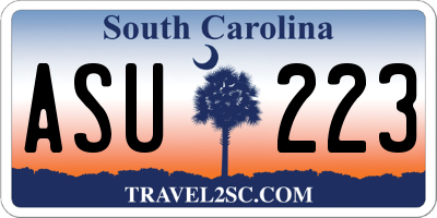 SC license plate ASU223