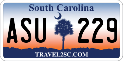 SC license plate ASU229