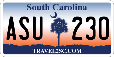 SC license plate ASU230