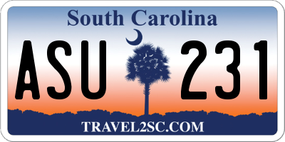 SC license plate ASU231