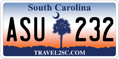 SC license plate ASU232