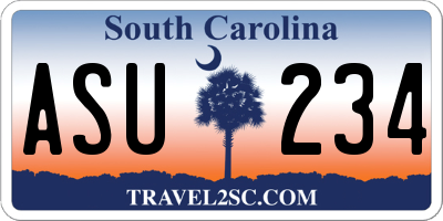 SC license plate ASU234