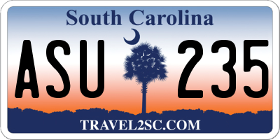 SC license plate ASU235