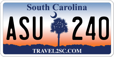 SC license plate ASU240