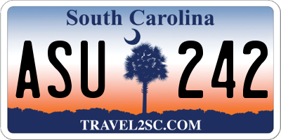 SC license plate ASU242