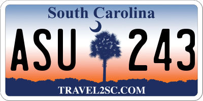 SC license plate ASU243