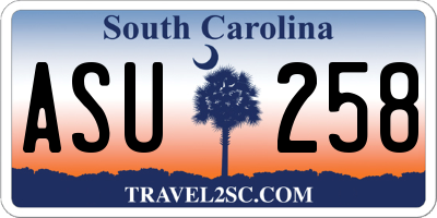 SC license plate ASU258