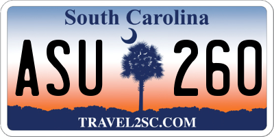 SC license plate ASU260