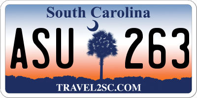 SC license plate ASU263