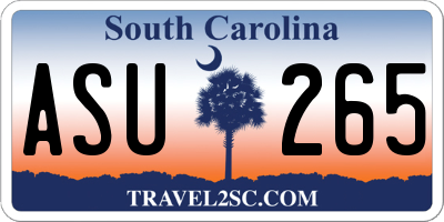 SC license plate ASU265