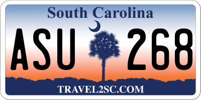 SC license plate ASU268