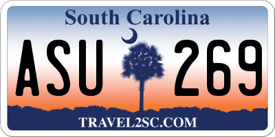 SC license plate ASU269
