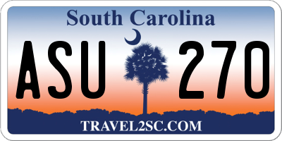 SC license plate ASU270