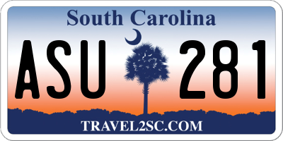 SC license plate ASU281