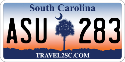 SC license plate ASU283