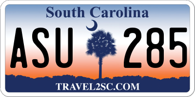SC license plate ASU285