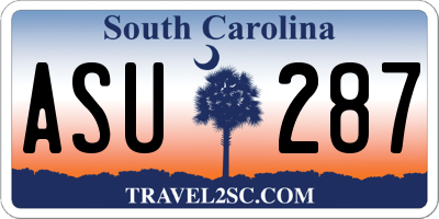 SC license plate ASU287
