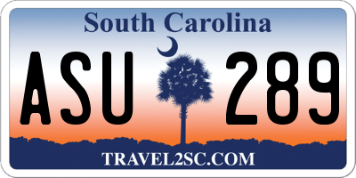 SC license plate ASU289