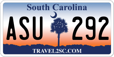 SC license plate ASU292