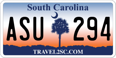 SC license plate ASU294
