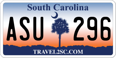 SC license plate ASU296