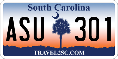 SC license plate ASU301