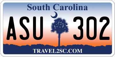 SC license plate ASU302