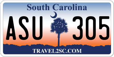 SC license plate ASU305