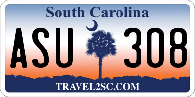 SC license plate ASU308