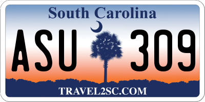SC license plate ASU309