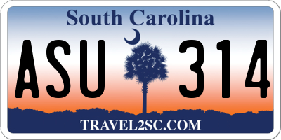 SC license plate ASU314