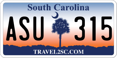 SC license plate ASU315