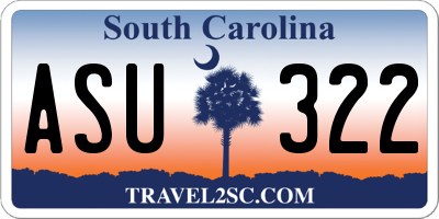 SC license plate ASU322