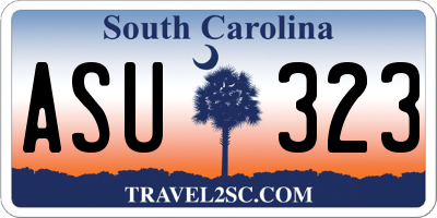 SC license plate ASU323